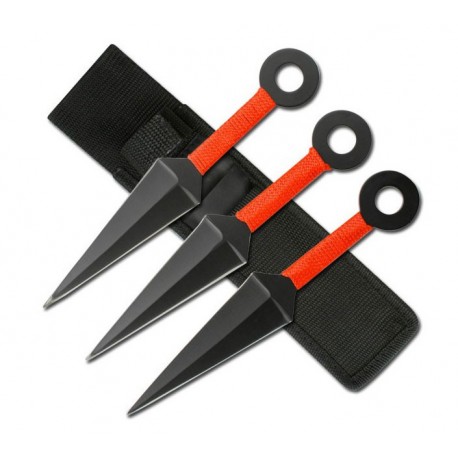 3 couteaux de lancer M-Tech TK0083 paracorde rouge