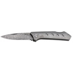DRACHENADER Couteau de poche Damas à une main en acier damassé de