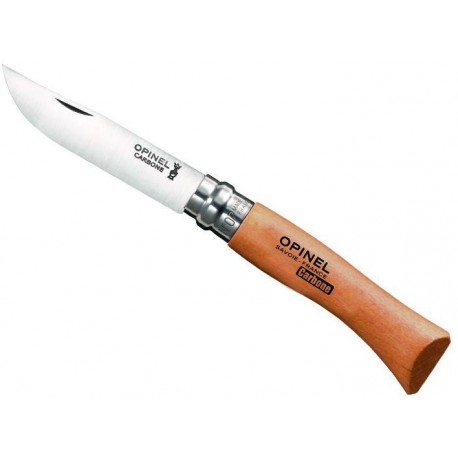 Couteau de poche Opinel n° 7 lame carbone manche hêtre - 942.07