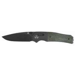Couteau Vault QSP lame noire 14C28N micarta vert Glyde lock