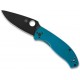 Couteau Spyderco Tenacious titanium bleu lame noire