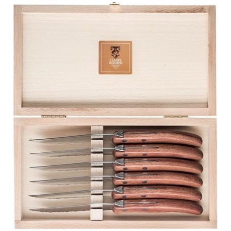 Coffret 6 couteaux steak Laguiole Dozorme bubinga