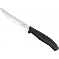 Couteau pizza/steak Gourmet Swiss Classic Victorinox 12cm noir