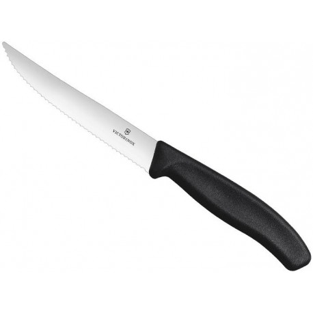 Couteau pizza/steak Gourmet Swiss Classic Victorinox 12cm noir