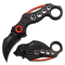 Couteau karambit TAC-FORCE TF-578BK alu noir/rouge