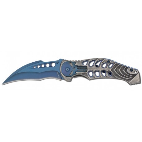 Couteau Albainox 18948 lame bleue manche Skull