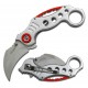 Couteau karambit TAC-FORCE TF-578S alu argent/rouge