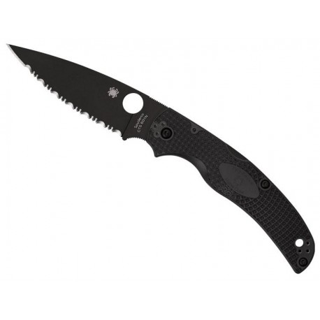 Couteau Spyderco Native Chief tout noir à dents