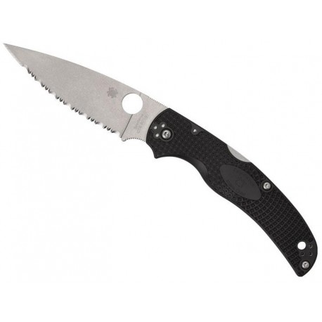 Couteau Spyderco Native Chief noir à dents