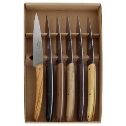 Coffret 6 couteaux de table Le Thiers BJB Campagne bois assortis