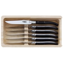 Coffret 6 couteaux de table Laguiole G.David ébène 23cm