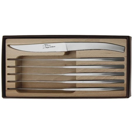 Coffret 6 couteaux de table Le Thiers inox microbillé Roger Orfèvre