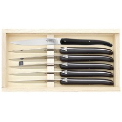 Coffret 6 couteaux de table Laguiole G.David POM noir 23cm