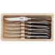 Coffret 6 couteaux de table Laguiole G.David façon corne noire 23cm