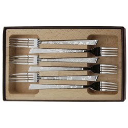 Coffret 6 fourchettes inox décor natura Roger Orfèvre