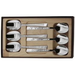 Coffret 6 cuillères à café inox décor maison Roger Orfèvre