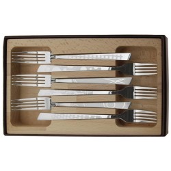 Coffret 6 fourchettes inox décor maison Roger Orfèvre