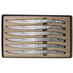 Coffret 6 couteaux de table Le Thiers inox décor Natura Roger Orfèvre