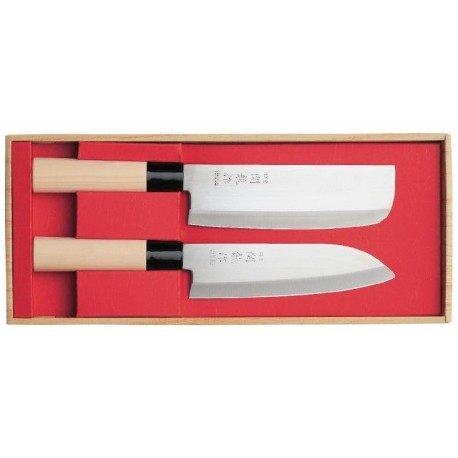 Coffret 2 pièces SekiRyu Nakiri + Santoku