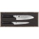 Coffret bois 2 couteaux Kai Shun Damas inox (santoku & universel)