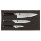 Coffret bois 3 couteaux Kai Shun Damas inox (chef, universel & officel)