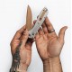 Couteau Benchmade Seven Ten Gray Aluminium Recurve