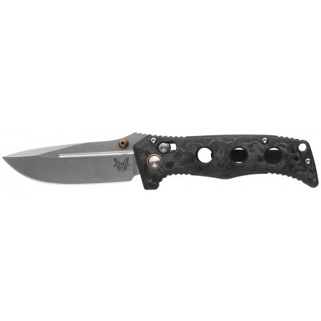 Couteau Benchmade Mini Adamas Marbled Carbon Fiber Drop Point