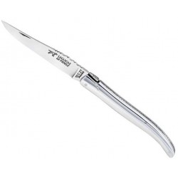 Couteau Laguiole Le Fidèle plein manche alu brillant 12cm inox