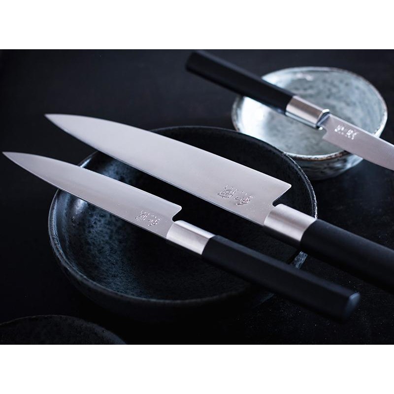 Set de 4 couteaux à steak Japonais KAI Wasabi Black Inox 12 cm