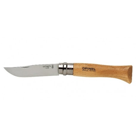 Couteau Opinel N° 8 VRI inox manche hêtre gravé